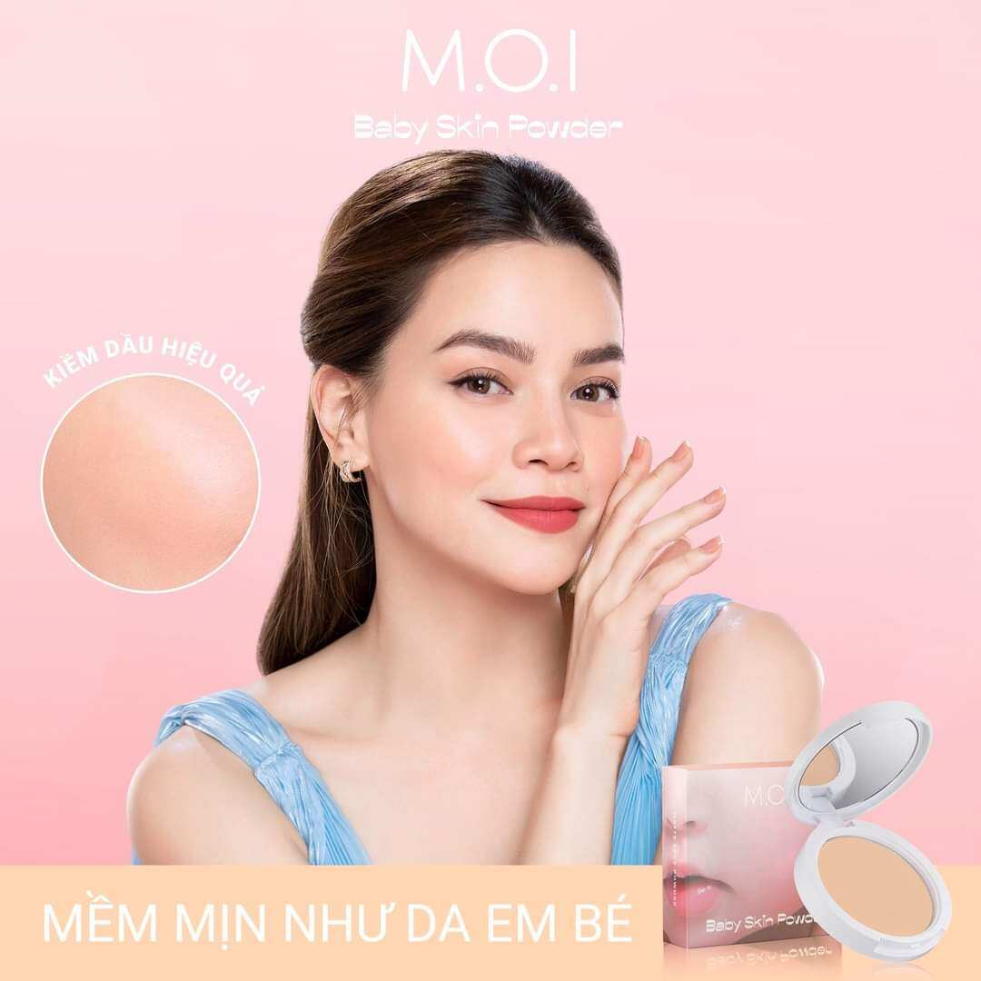 Phấn phủ kiềm dầu moi baby skin powder hồ ngọc hà