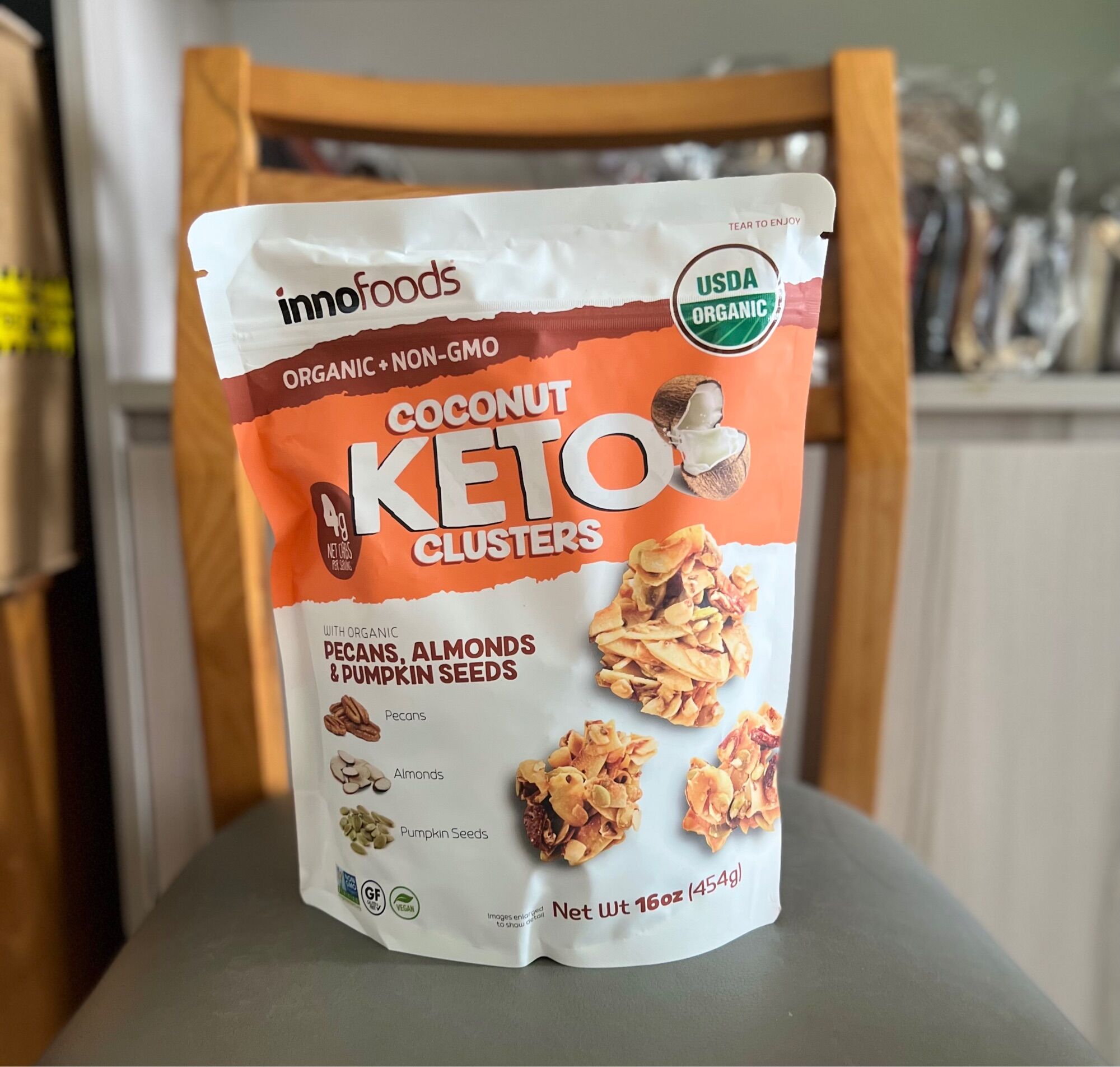 Bánh dừa ăn kiêng keto coconut clusters 454g - made in usa