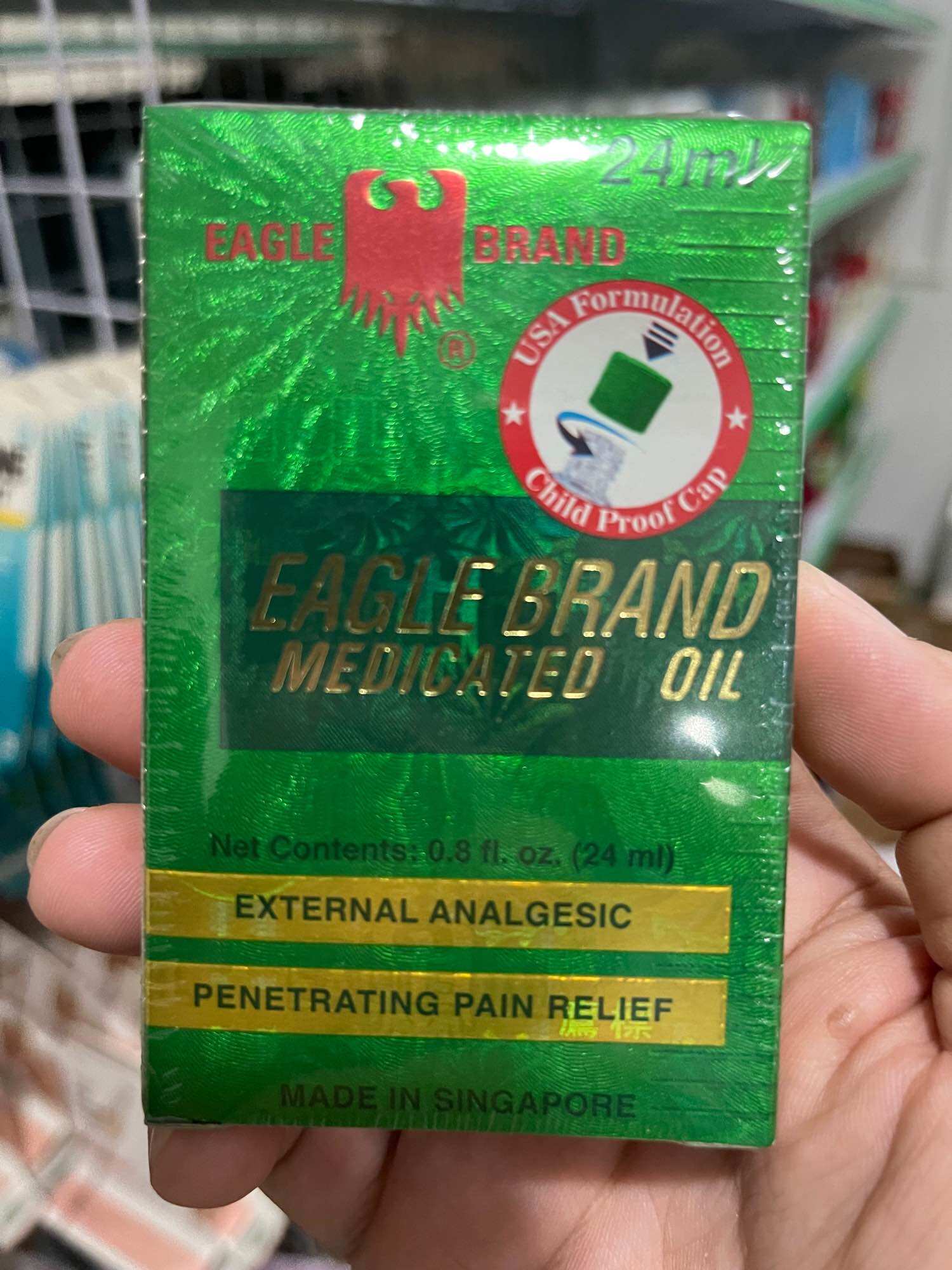 Dầu gió xanh 2 nắp eagle brand - hàng mỹ bao check