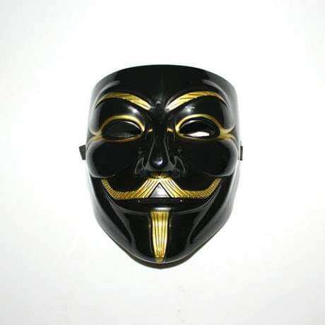Mặt nạ hoá trang Halloween Hacker nhựa đen/trắng