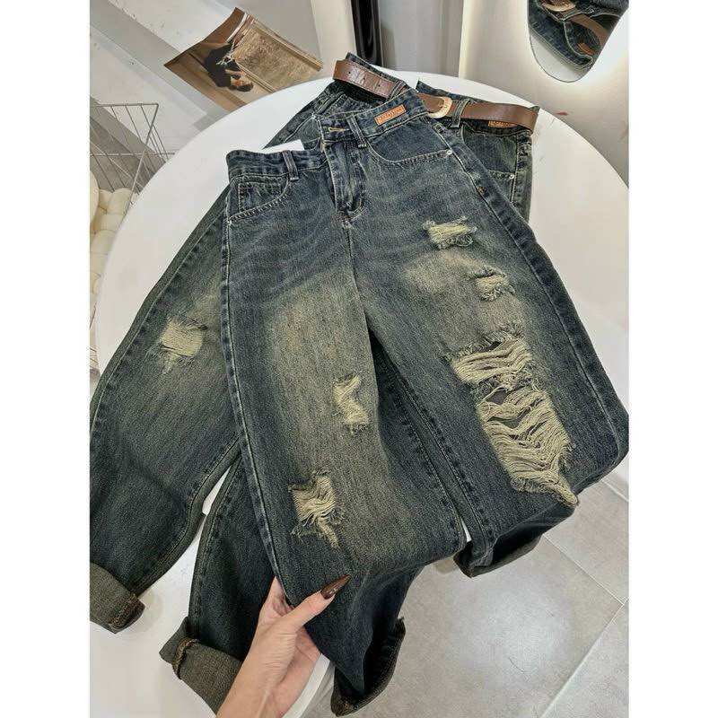 Baggy qc rách gối - quần jeans baggy rách mẫu mới về hàng quảng châu