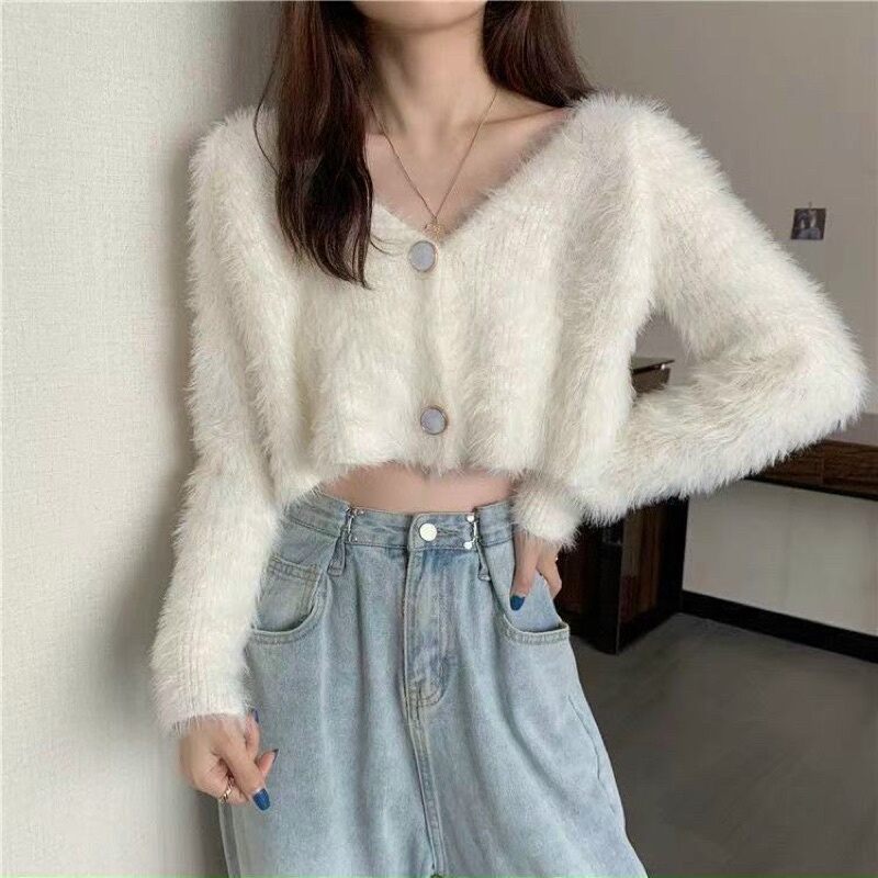 Áo cardigan len lông thỏ loại 1/áo cardigan len lông thỏ sang chảnh