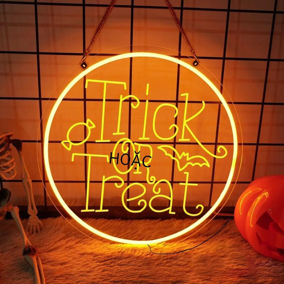 Lừa Hoặc Trị USB Neon Ký Đèn LED Âm Trần Trang Trí Treo Tường Cho Halloween Nhà Thanh Sinh Nhật Trong Nhà Thương Mại Sử Dụng Với nhiệt Độ Màu Dưới 2700K