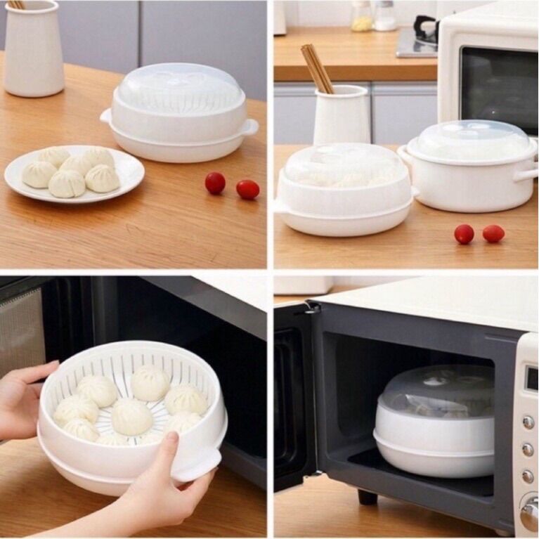 Khay hấp 3 tầng trong lò vi sóng, khay để lò vi sóng