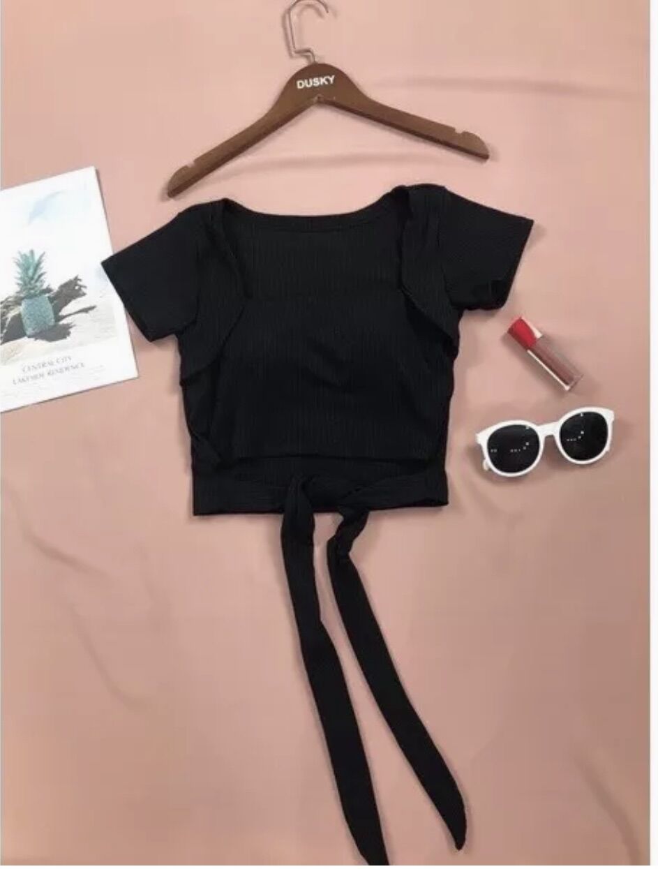 Áo croptop thun gân