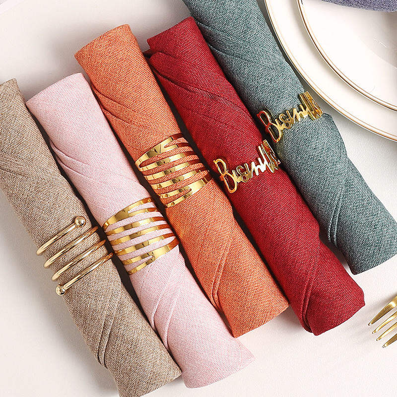 Cao Cấp Khăn Ăn Gấp Vải Nhà Hàng Mô Hình Phương Tây Khăn Ăn Khóa Lau Chén Placemat Vải Khăn Gai