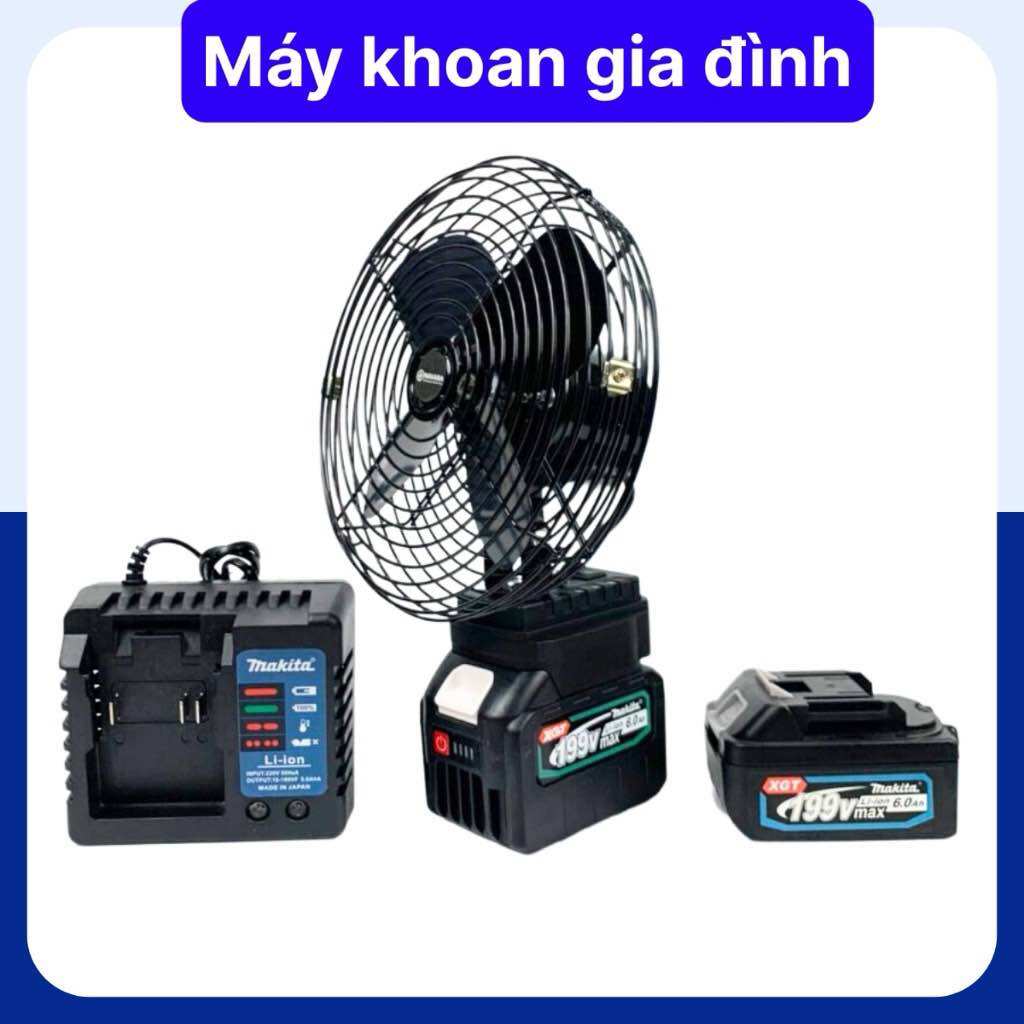 Quạt chạy pin Makita 8 inch, sài chung pin Makita 14,4v - 21v