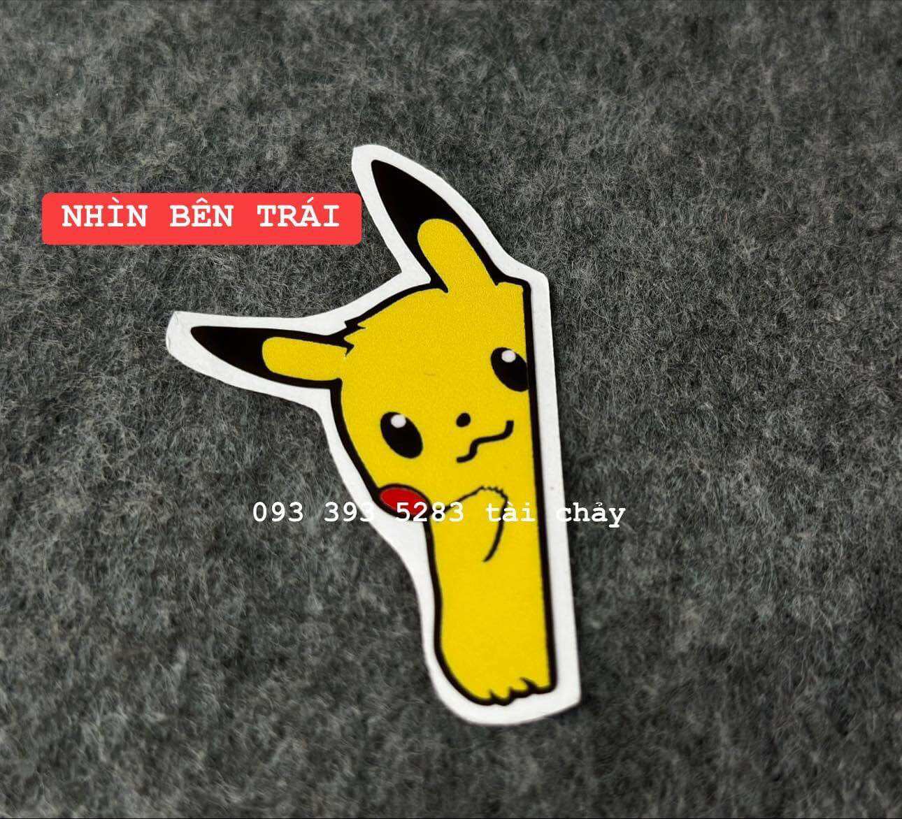 [ 1 MIẾNG ] TEM STICKER PIKACHU CAO 10CM DÁN TRANG TRÍ XE