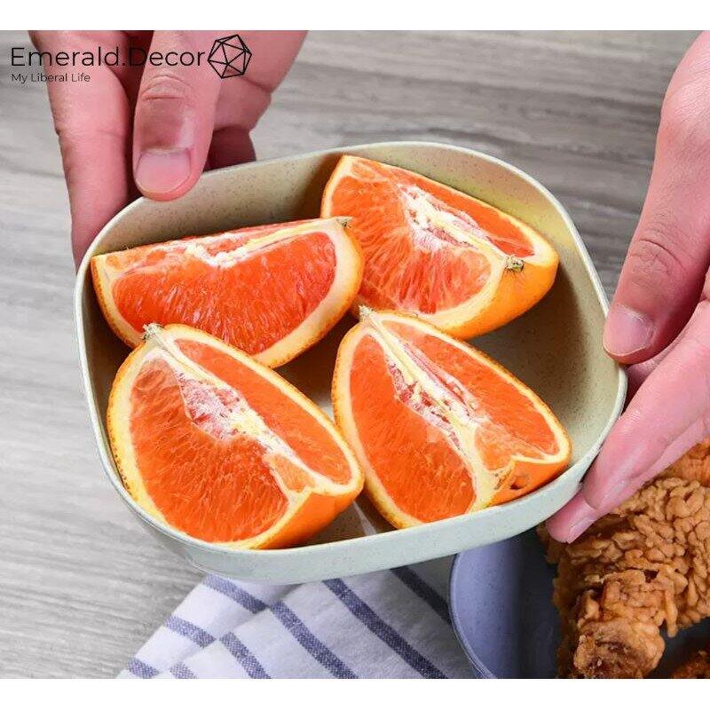 set 8 dĩa  vuông lúa mạch ( 4 nông 4 sâu) nhẹ bền tiện lợi