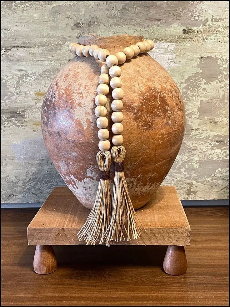 dây hạt gỗ trang trí độc đáo phong cách vintage