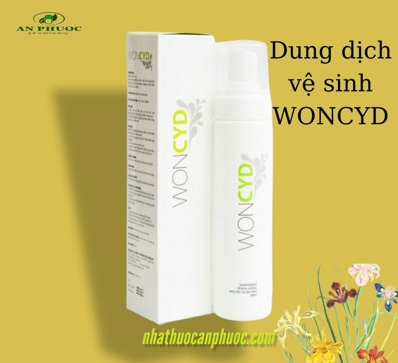 Dung dịch vệ sinh Woncyd tạo bọt chai 200ml