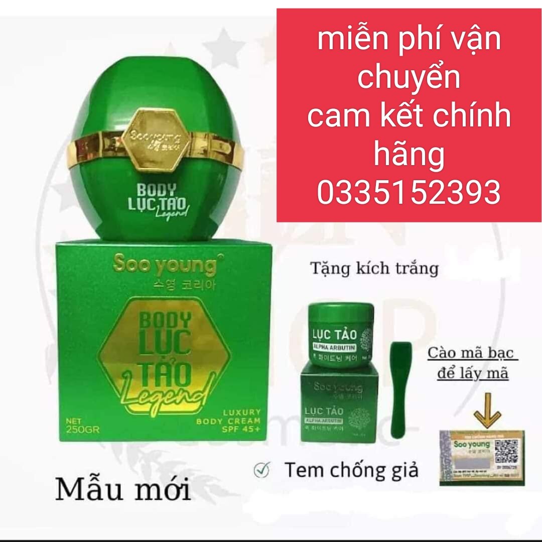 [Chính Hãng] Kem Body Lục Tảo Soo Young legeng Mới 250g Dưỡng Trắng - Dưỡng Ẩm - Mịn Màng
