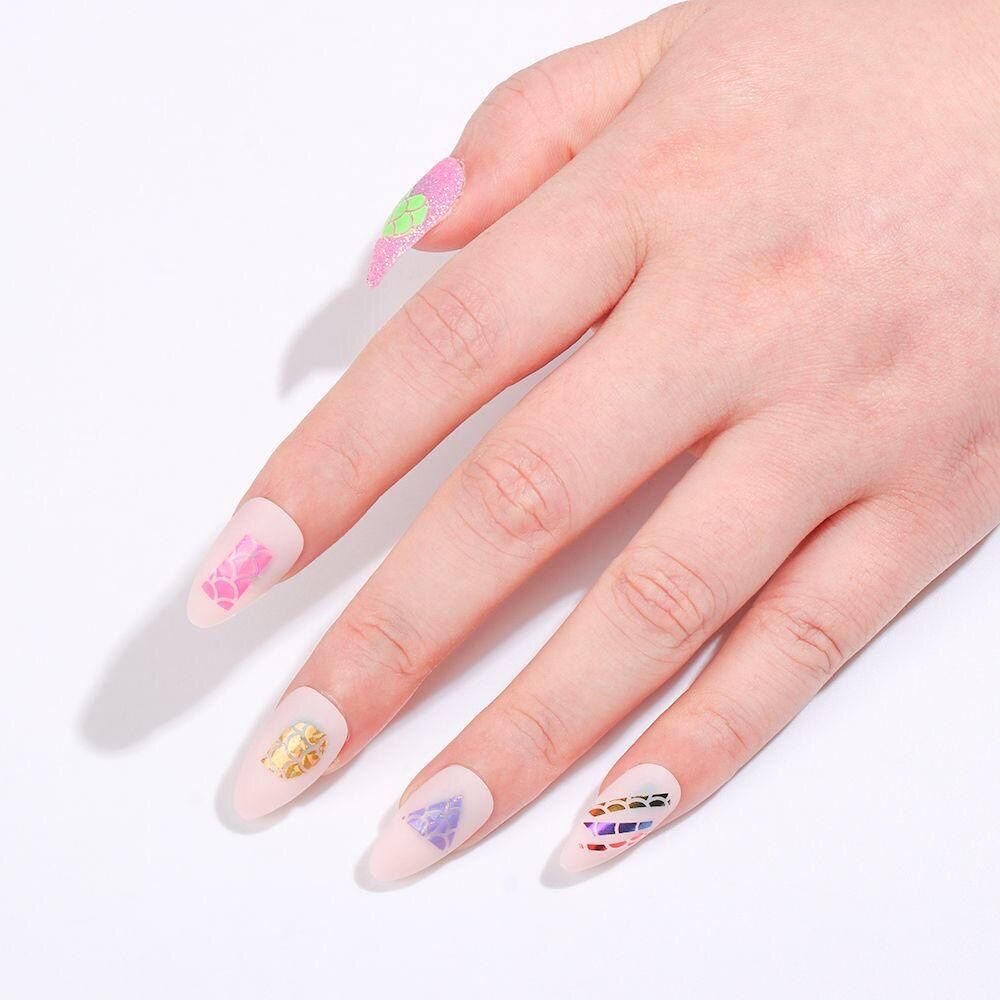 Set 3 miếng sticker dán móng 3D hoạ tiết vẩy cá / da rắn
