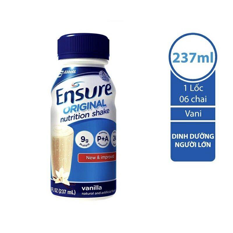 [Date 07/2023] Lốc 6 chai sữa Ensure Vani 237ml/ chai