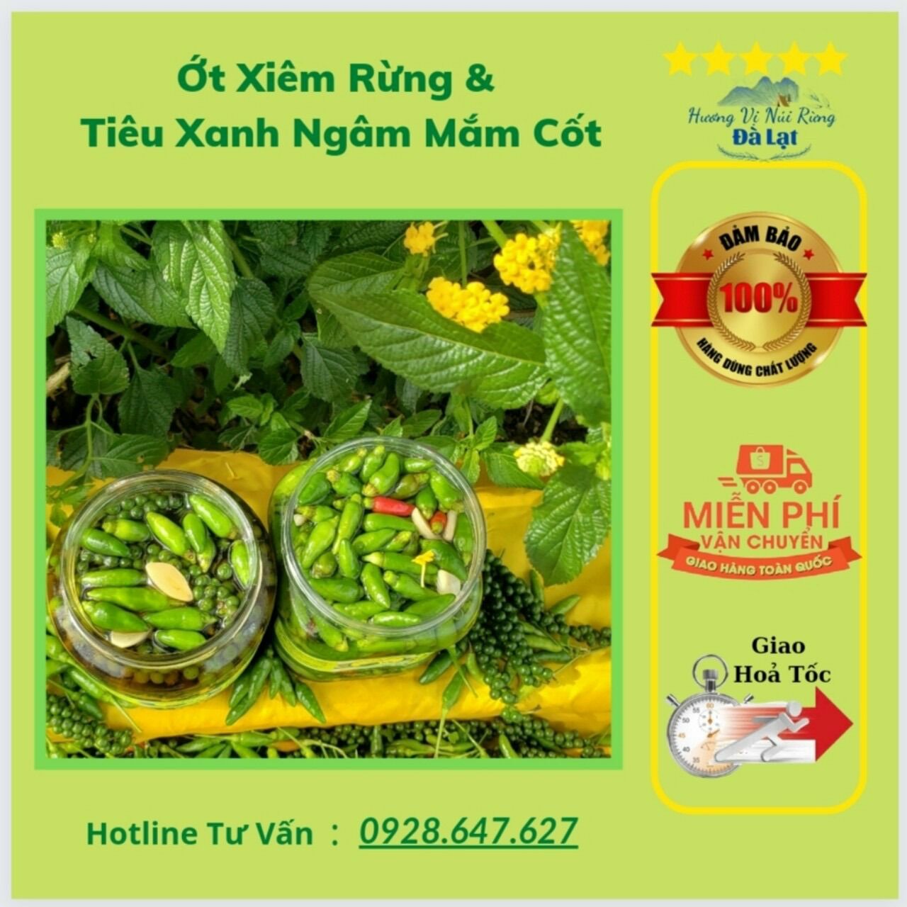 Ớt xiêm rừng ngâm mắm nhỉ loại ngon nhất - hũ 950gram