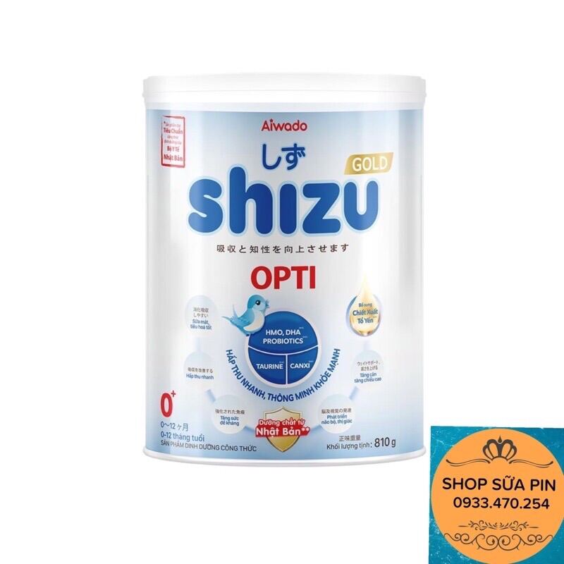 Sữa bột aiwado shizu opti gold số 0+, 1+ lon 810g