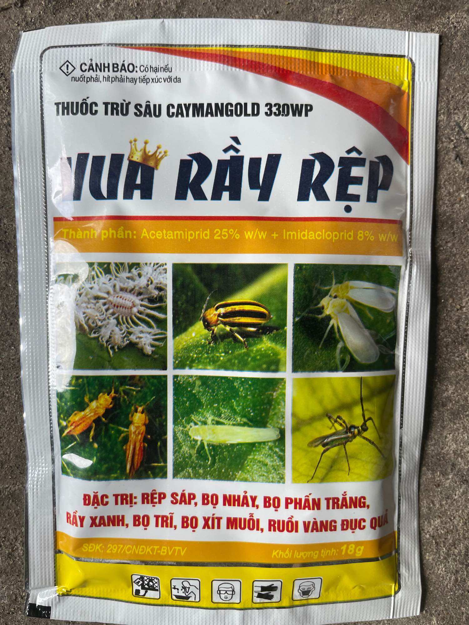 Sản phẩm Vua Rầy Rệp gói 18gr pha 25 lít nước