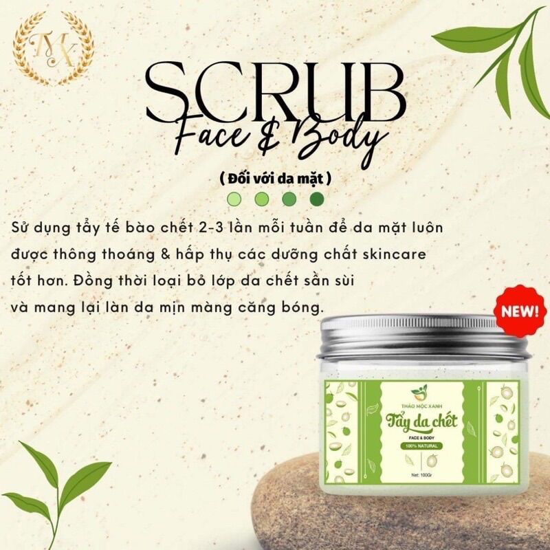 [Siêu Phẩm] Tẩy Da Chết Thảo Mộc Xanh 100g