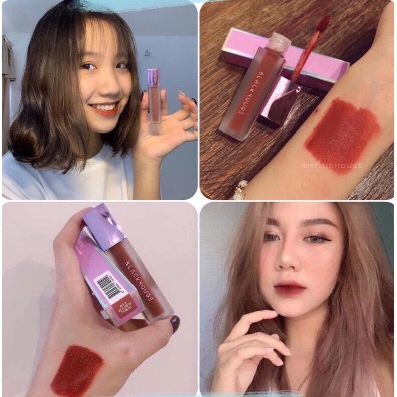 Son Black Rough A12 đỏ nâu siêu lì_son kem black rouge [chính hãng]