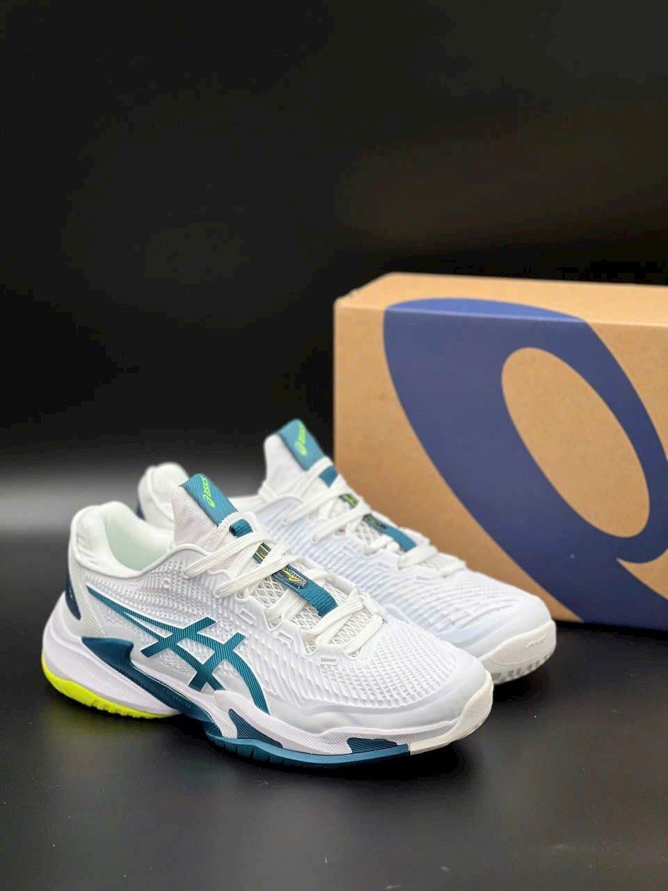 GIÀY TENNIS ASICS COURT FF3 NOVAK XANH.TRẮNG.CAM