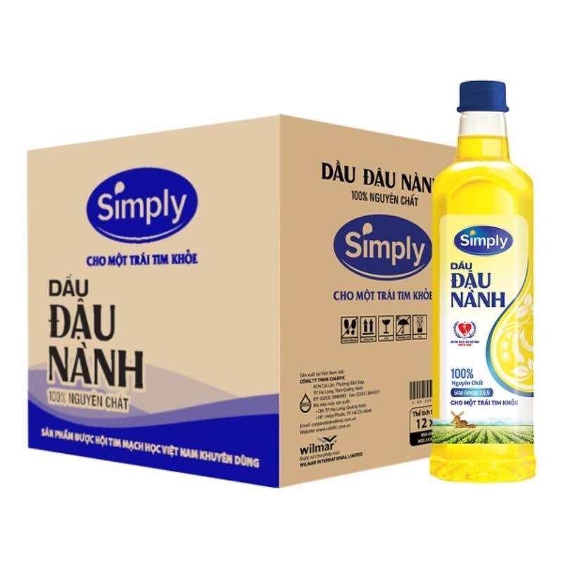 Dầu SIMPLY đậu nành nguyên chất 1L