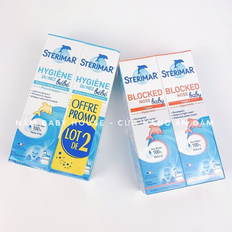 Xịt mũi cá heo Sterimar Pháp dành cho bé từ 0 tháng tuổi 100ml