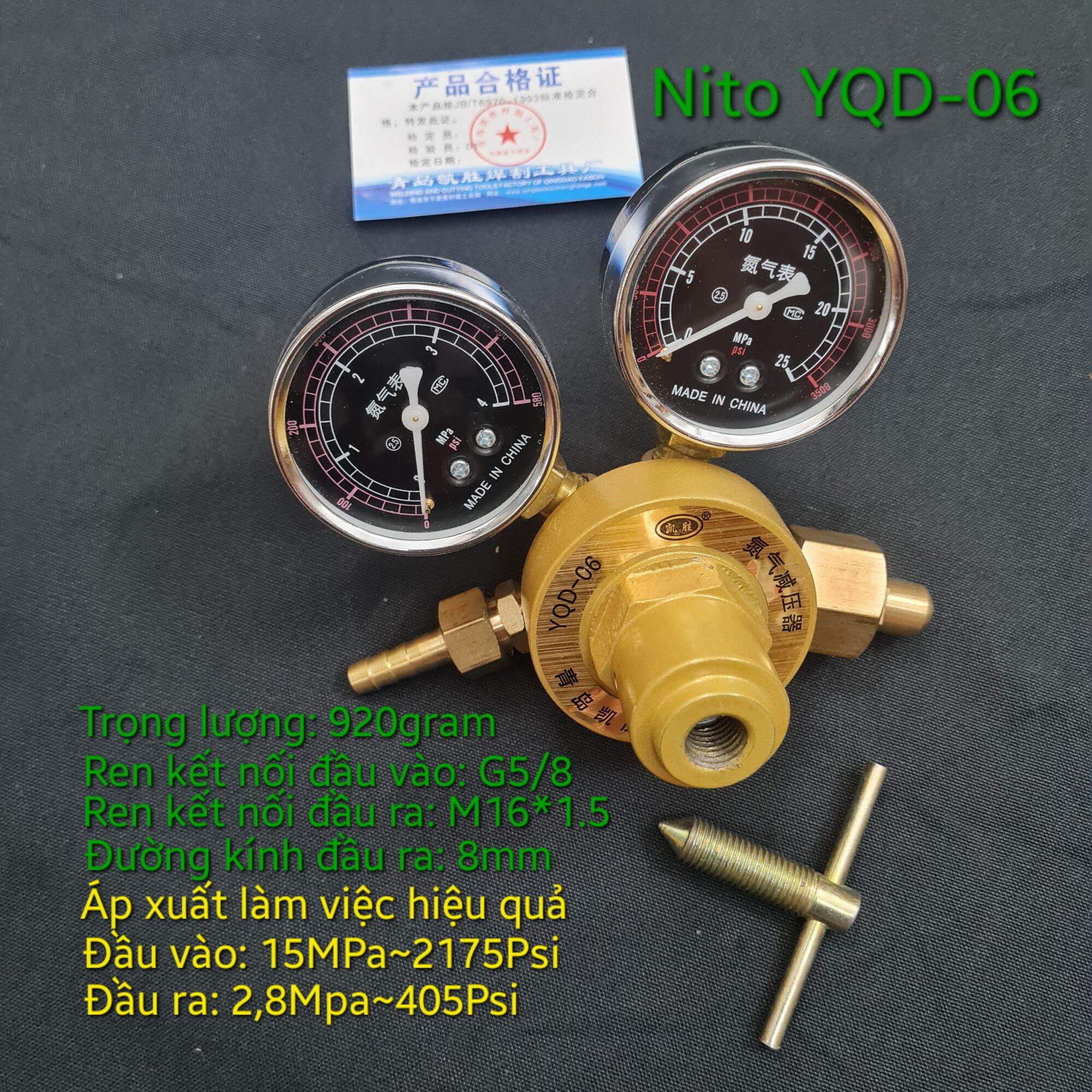 Đồng hồ khí Nito_Van điều áp bình khí Nito_Giảm áp Nito chuyên dụng thử kín đường ống