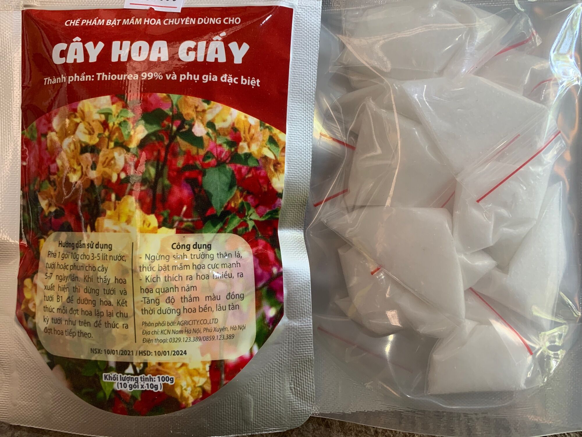 Phân bón chuyên dùng cho hoa giấy - Kích ra hoa - 100gram (siêu ra hoa) trong có 10 gói nhỏi