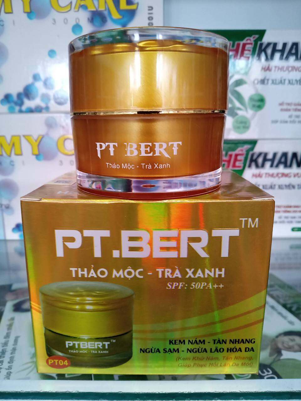 kem nám tàn nhang ngừa sạm ngừa lão hóa da , pt bert thảo mộc trà xanh