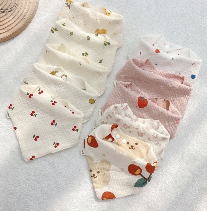 Yếm xô 4 lớp Organic Muslin cao cấp cho bé trai, bé gái 😍