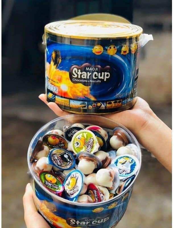 CHOCOLATE STAR _CUP & BISCUITS THÁI LAN [ hộp 100 cup]