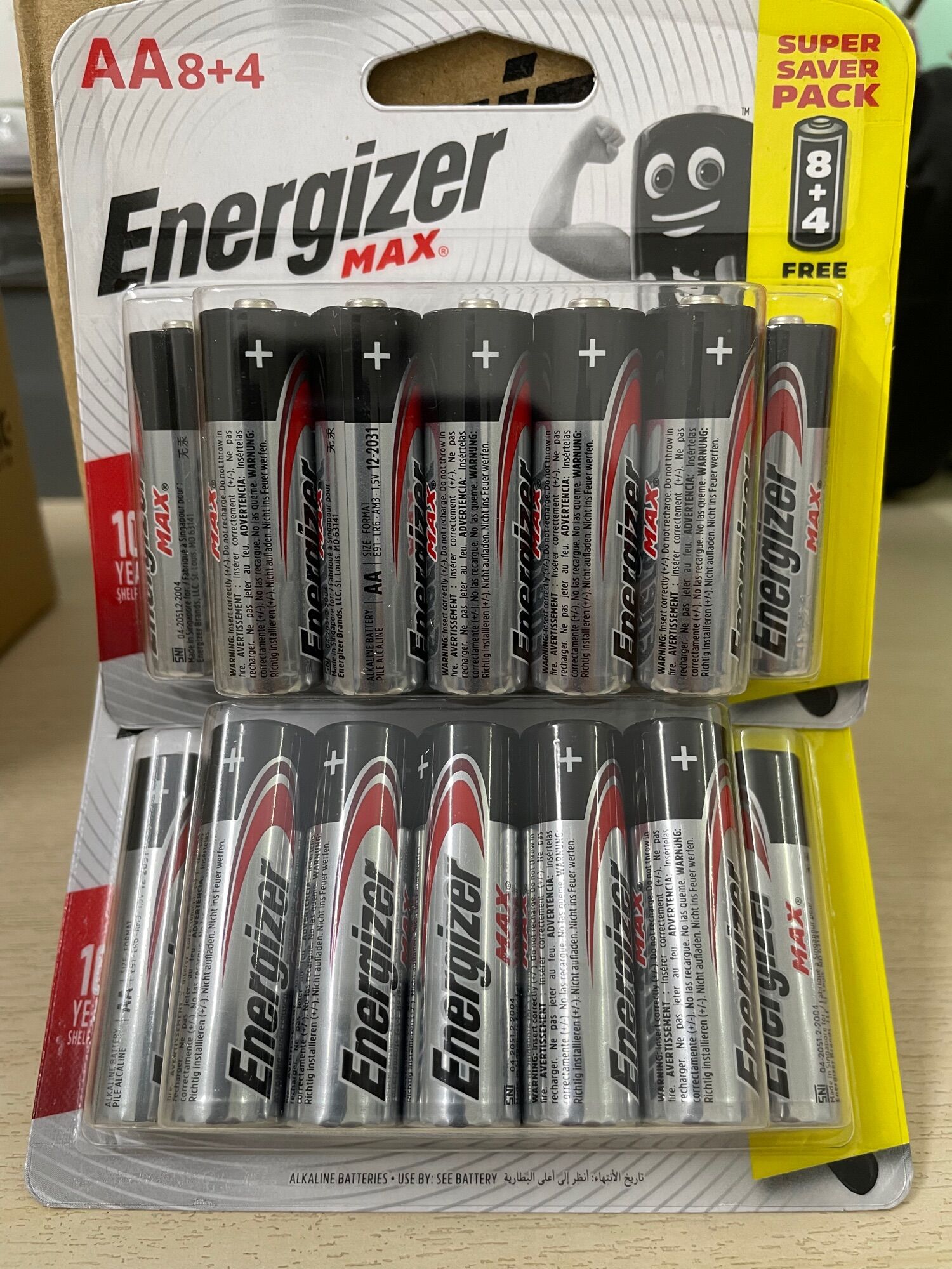 Pin aa bp8+4 energizer max.