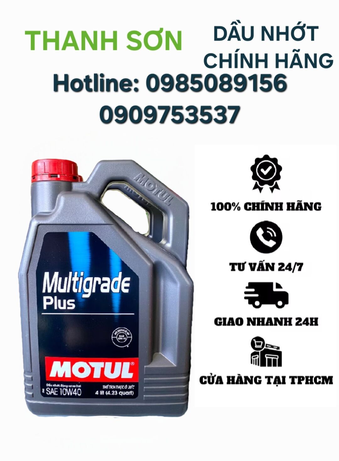 [HÀNG CHÍNH HÃNG] DẦU NHỚT Ô TÔ ĐỘNG CƠ  XĂNG MOTUL MULTIGRADE PLUS SAE 10W40 4 LÍT