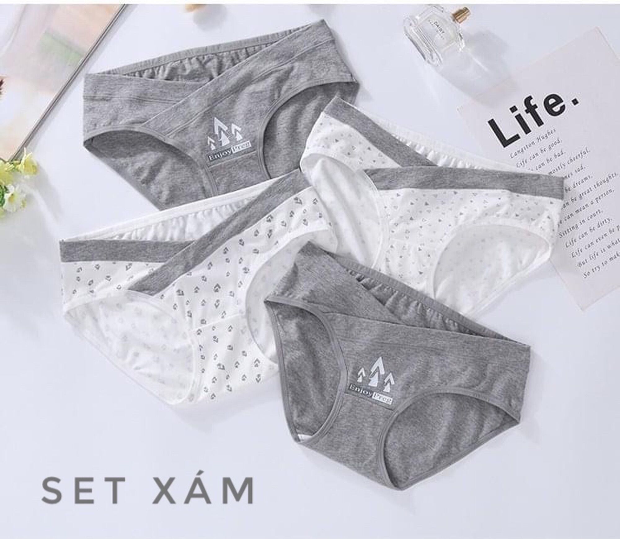 Set 4 quần chip bầu cạp chéo( Đủ size 40-83kg)