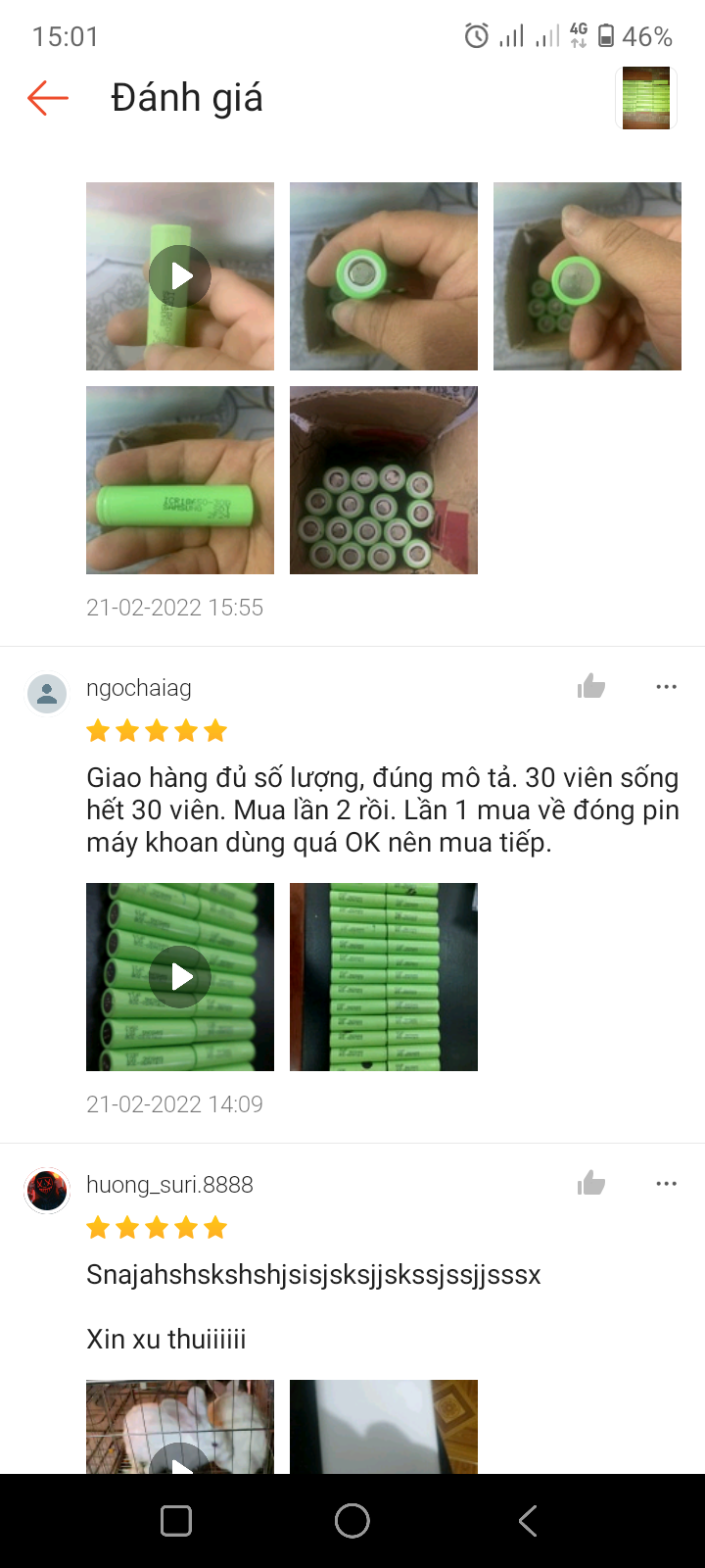 combo 30 cell pin 18650 Samsung hàng tháo máy . khách đặt riêng