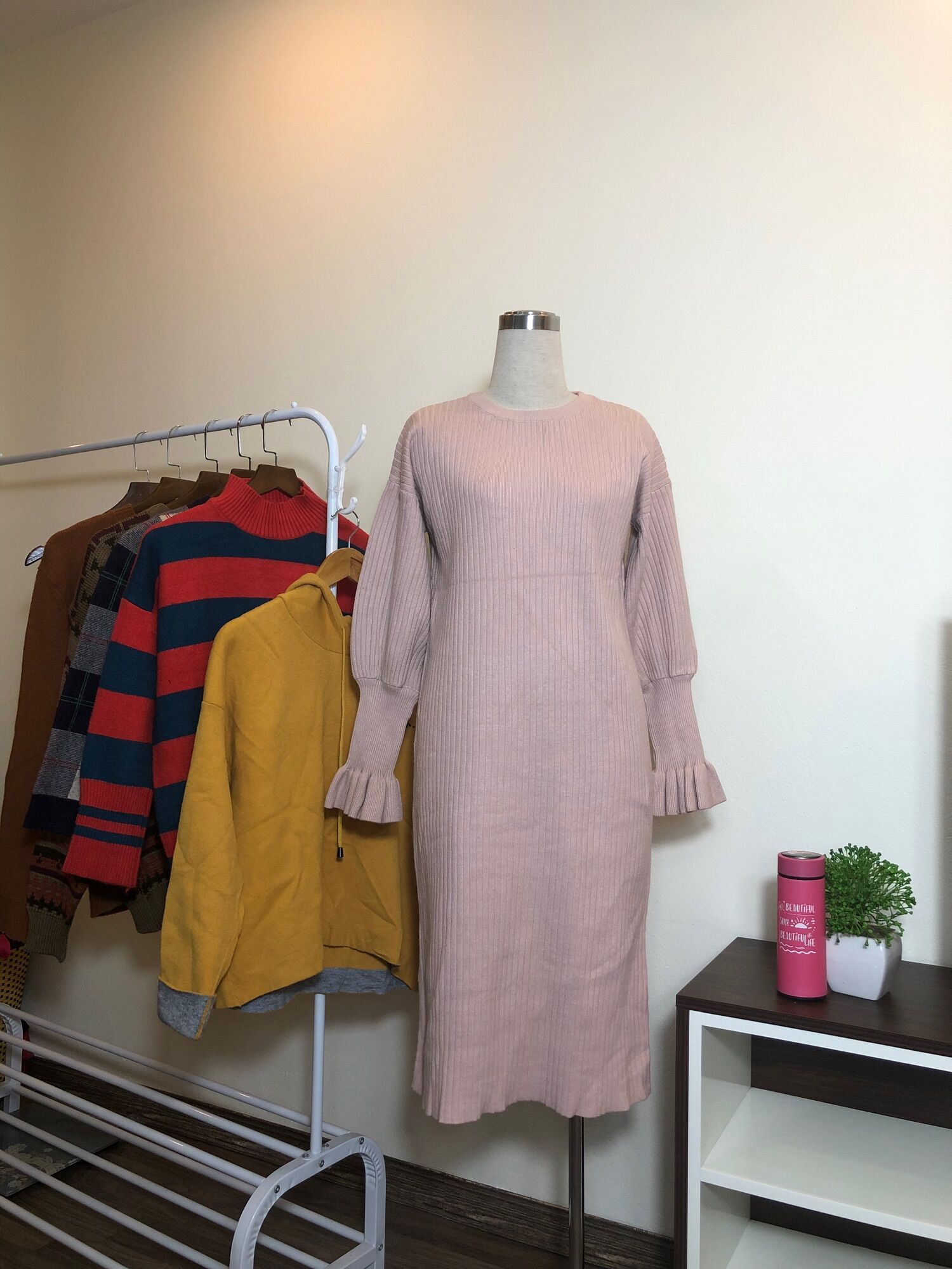 [2Hand] Đầm len dáng dài phong cách Hàn Quốc
