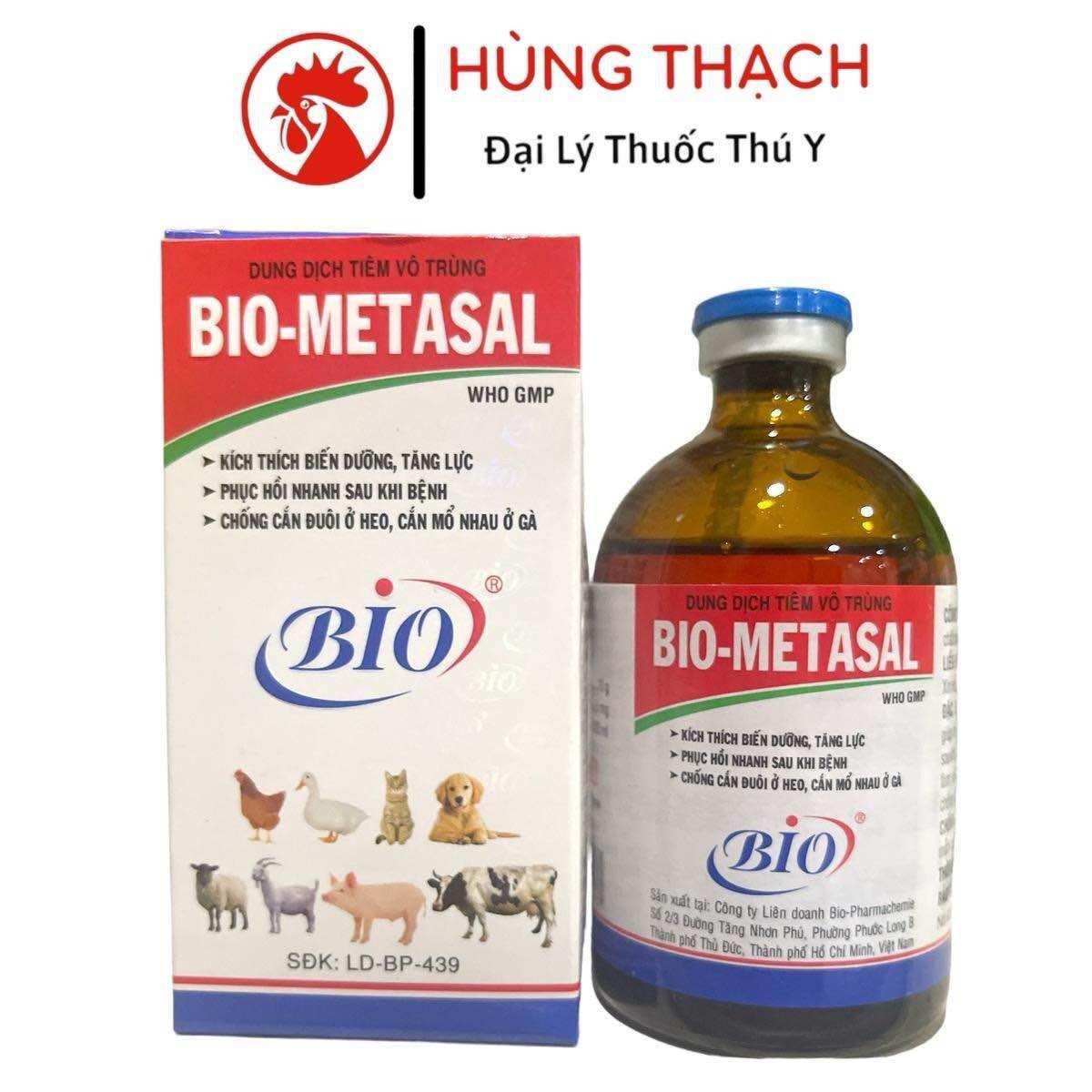 Bio Metasal 100ml tiêm bồi dưỡng kích lực sung hừng gà phục hồi nhanh bổ máu gà chống suy nhược biếng ăn trên heo gia súc