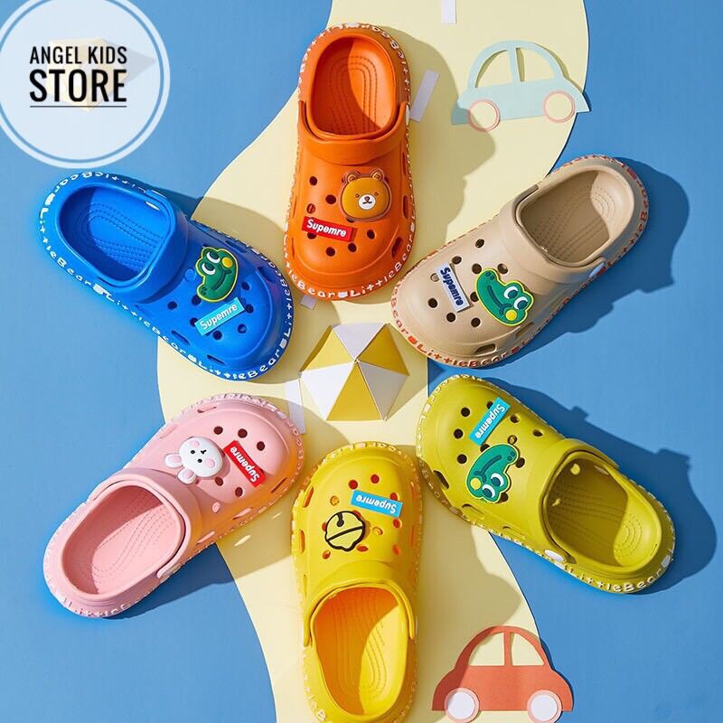 Dép Sục Cho Bé 💓 Dép Cross 💓 Kèm Sticker Bé Trai Và Bé Gái - Dép CROSS Little Bear