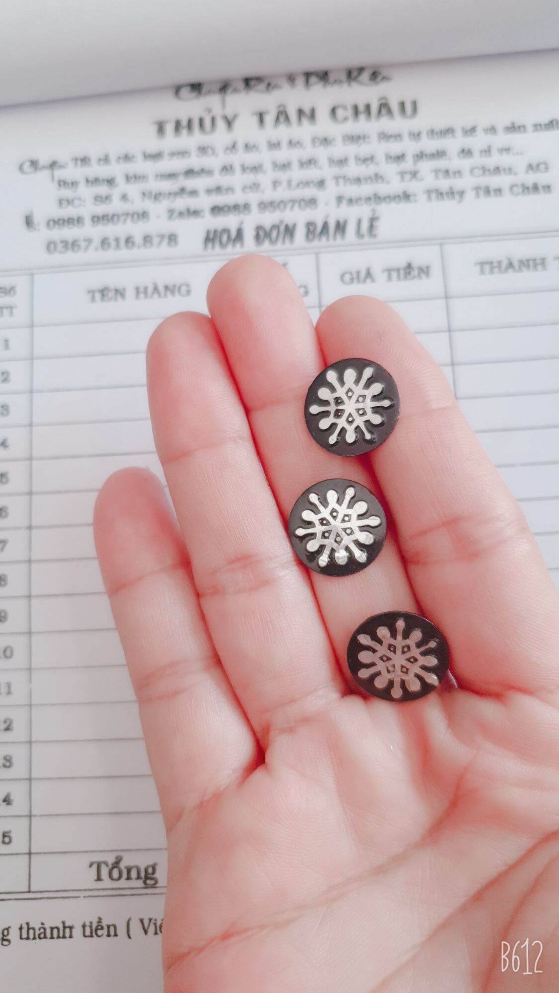 HẠT NHÔM ỦI HOA VĂN 16mm  (30 cái)
