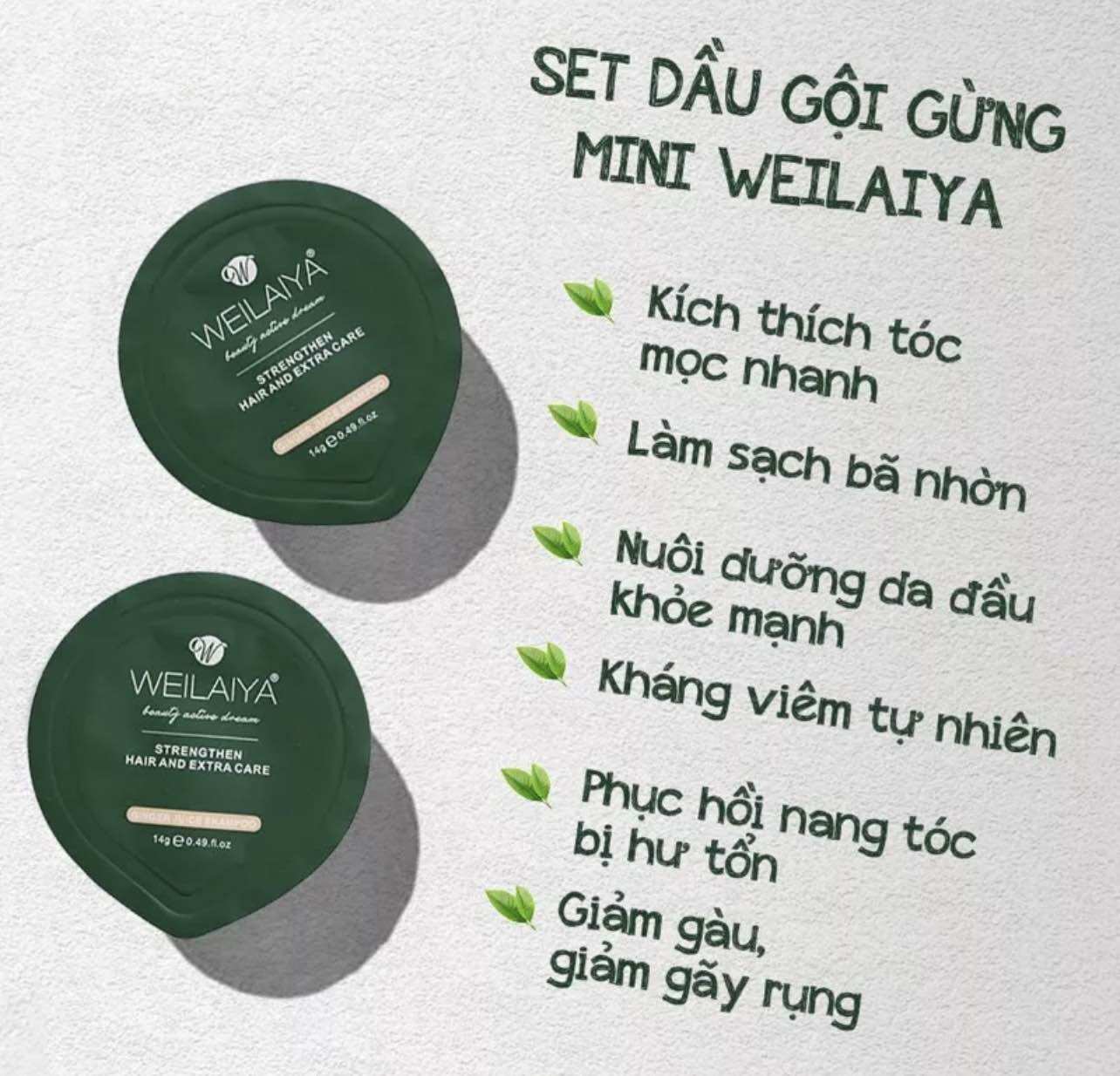 Gội xả Gừng 14g  WEILAIYA ( Gừng Trắng , Gừng Hà Thủ Ô )