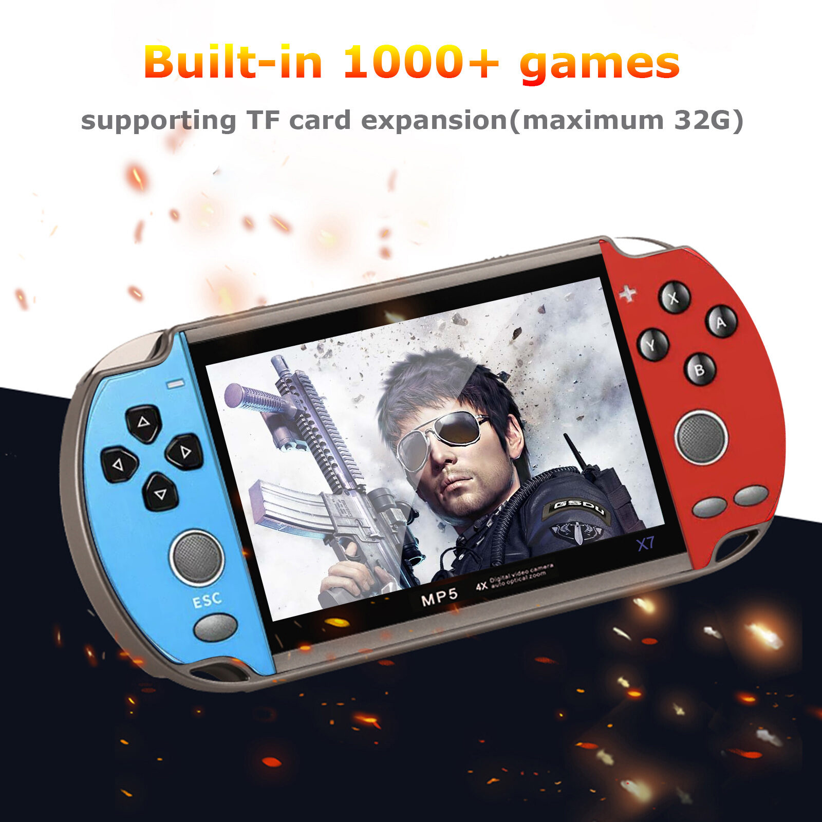Máy Chơi Game Video X7 X7plus 4.3 5.1 Inch Dual Rocker Bộ Nhớ 8GB Với 1000 Trò Chơi Tích Hợp Bộ Điều Khiển Mp5 Đầu Ra Tivi Máy Nghe Nhạc Cầm Tay