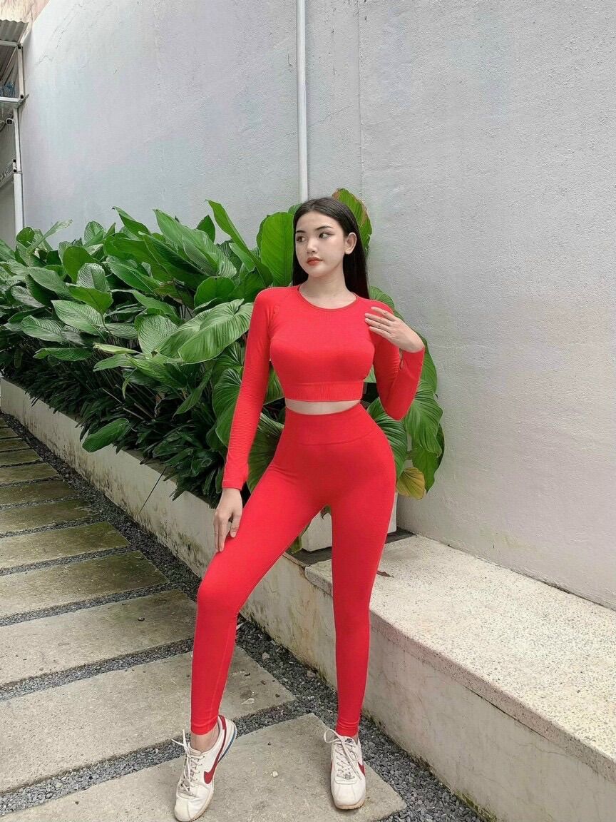 Quần dài thể thao tập gym yoga nữ - quần dài thể thao chun mông dáng ôm body hack dáng, chất thun dệt mềm mịn