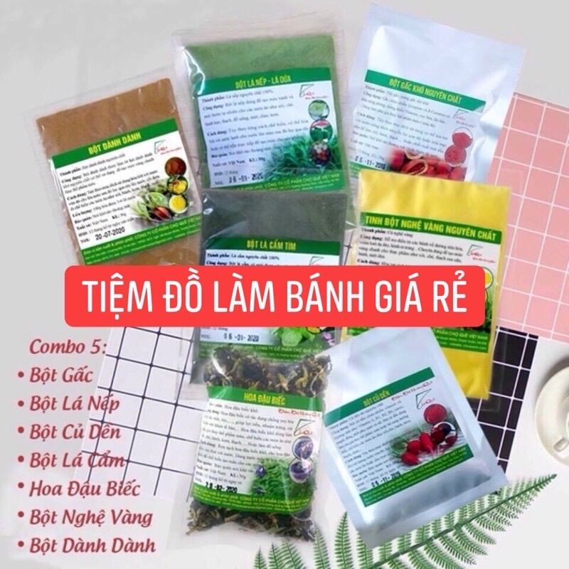 Bột lá cẩm tím tạo màu tím Chợ Quê 50gr