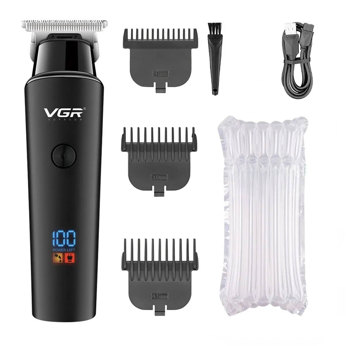 Vgr Tông đơ cắt tóc chuyên nghiệp tông đơ điện Tông đơ cắt tóc không dây có thể sạc lại LED hiển thị V 937