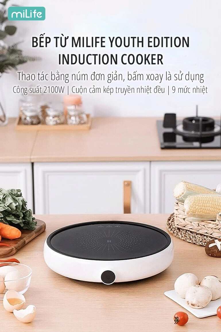 Bếp điện từ đơn Xiaomi Youth Lite milife 9 mức nhiệt

, LFT-010, công suất 2100W, chống trơn trượt- Hàng chính hãng