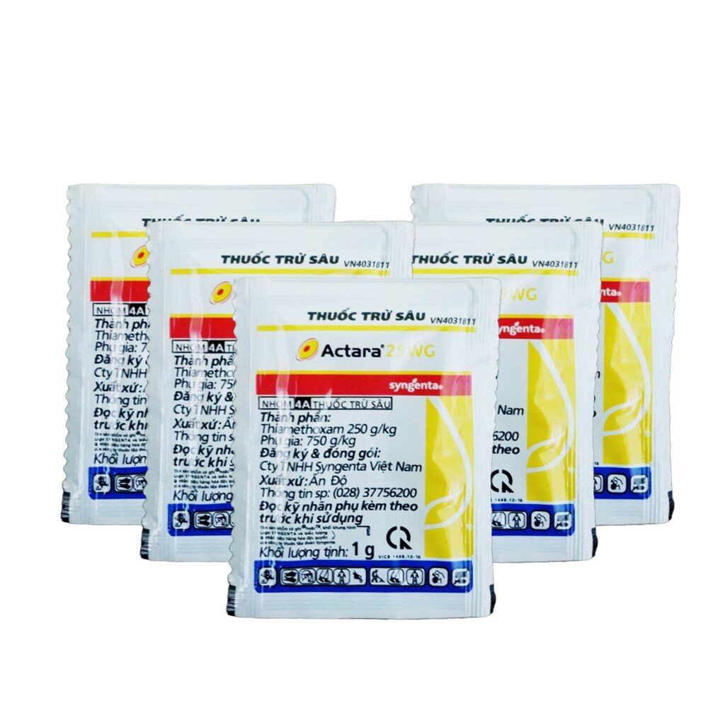 Actara 25WG Bộ 5 gói trừ Côn trùng chích hút Bọ phấn, rầy xanh, rệp
