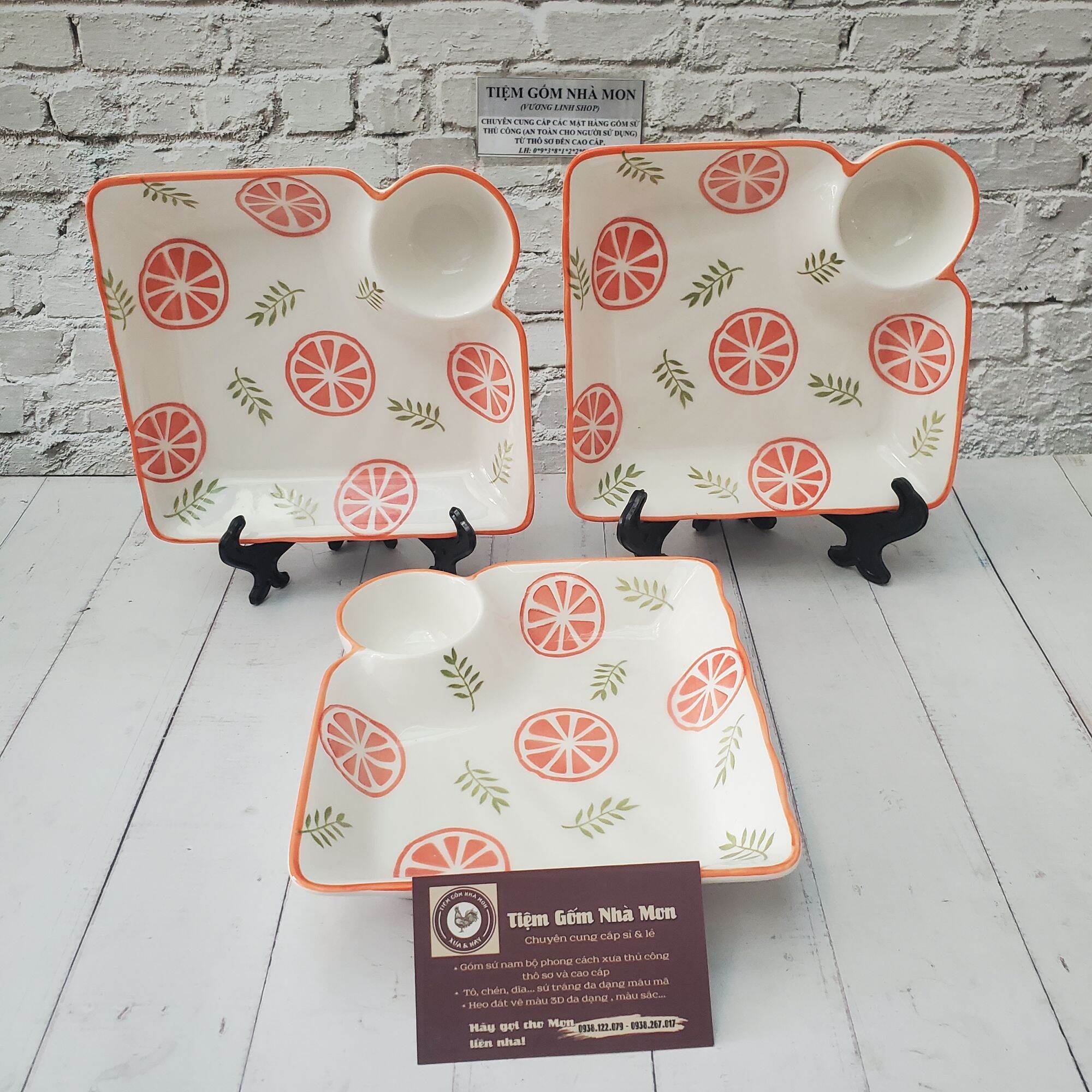 🌿🌼DĨA SỨ VUÔNG 2IN1 HOA VĂN CUTE CHO BÉ YÊU🌼🌿(Chọn mẫu thì nhắn shop)