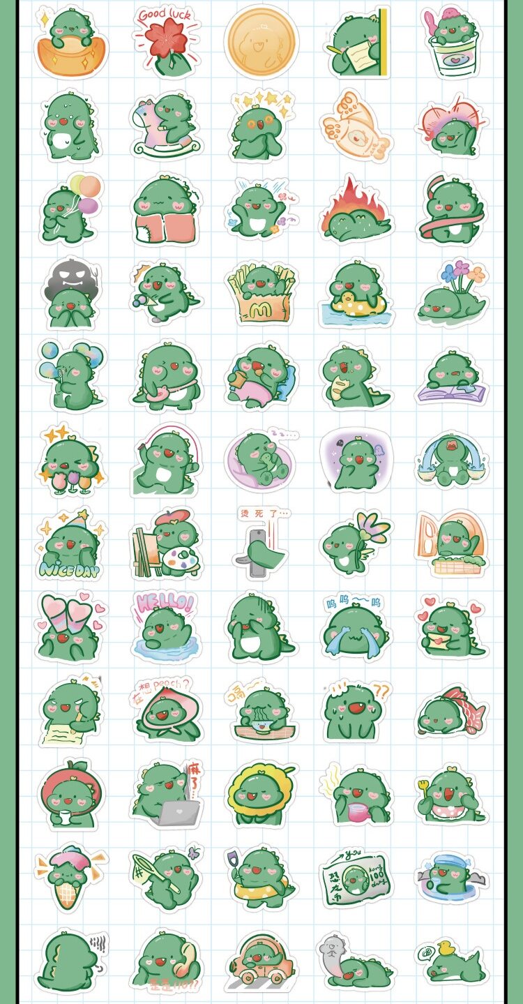 Set 60 miếng sticker hình dán chống nước