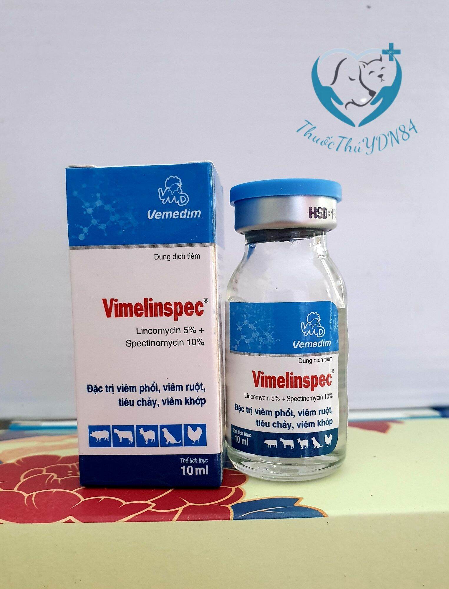 Vemedim vimelinspec 10ml khò khè, hen khẹc, sổ mũi gà đá, viêm phổi viêm ruột tiêu chảy chó mèo