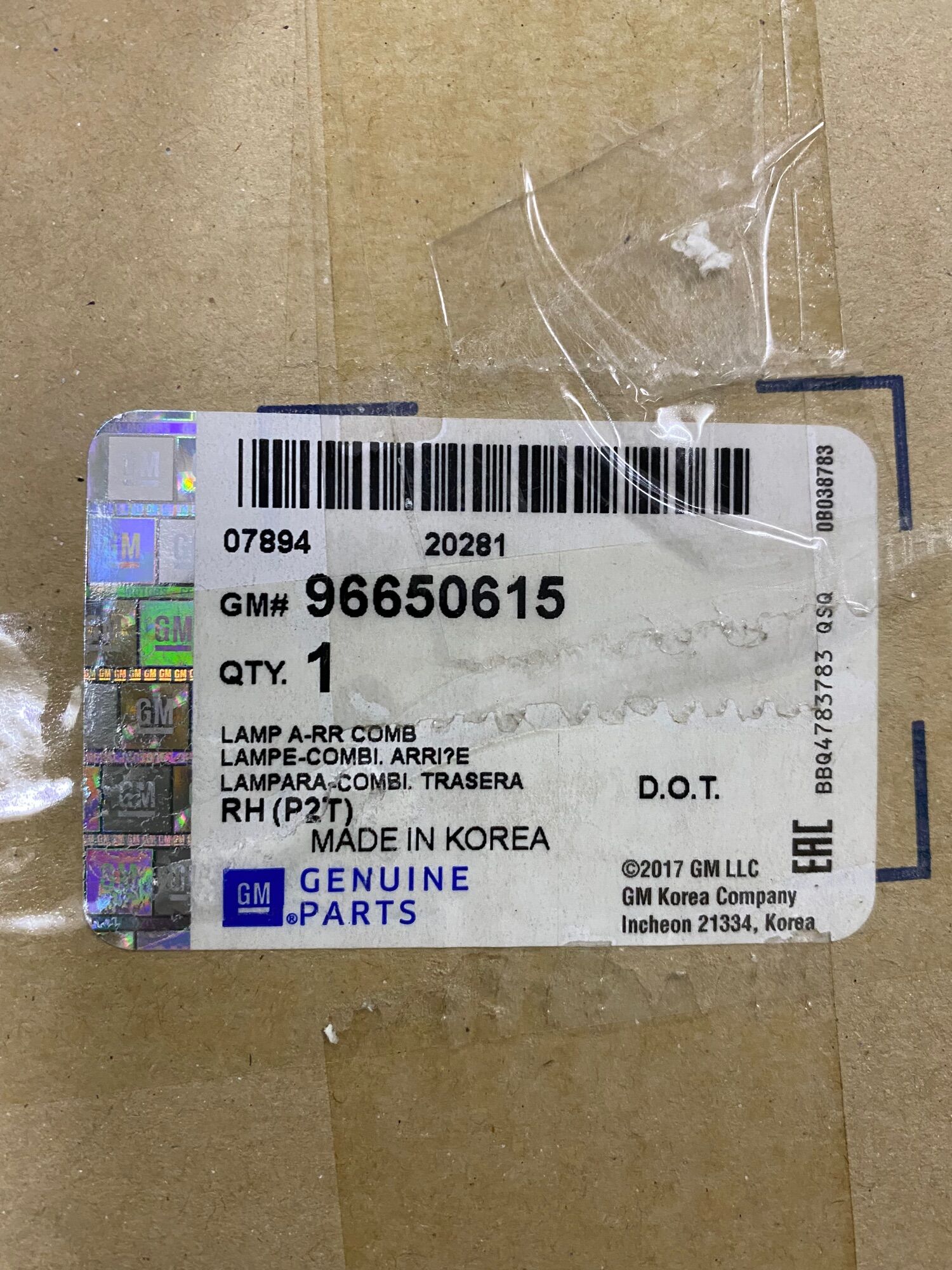 Đèn hậu Aveo,Gentra hàng Gm:96650615